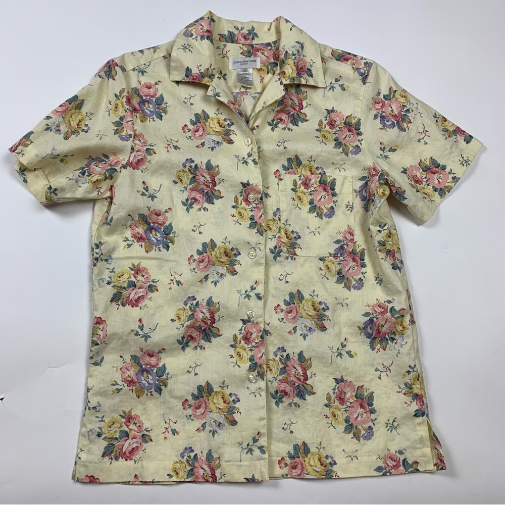 Vintage Jones New York 100%Linen Button Down Shirt